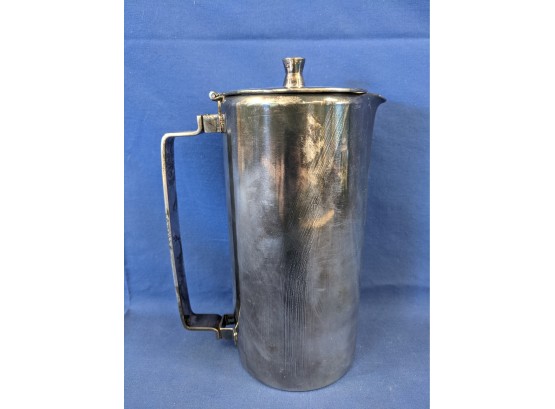 Vintage 1950s Meneses Bros. Of Spain Silver Plated Pitcher With Hinged Lid - Spanish Halloware