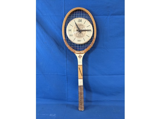 Mastercrafts 'Court Time' Vintage Wooden Tennis Raquet Clock