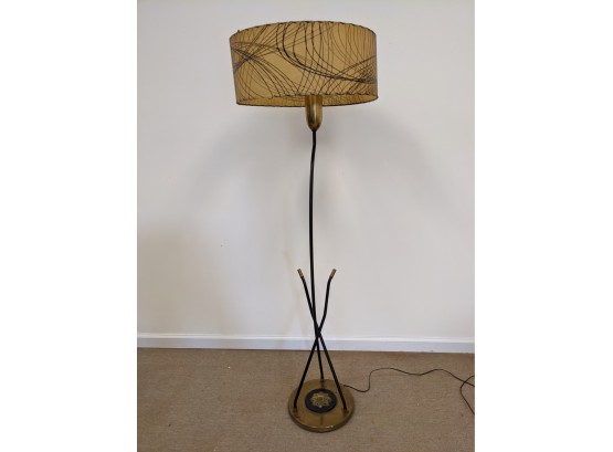 Mid Century Modern Atomic Lamp Black And Brass With Original Shade Probably Majestic