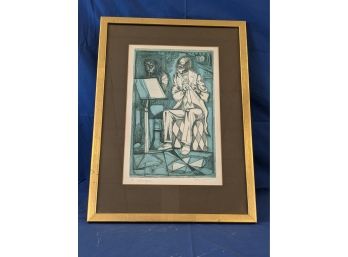 Vintage Pencil Signed And Numbered Lithograph By Amen 'Baroque'