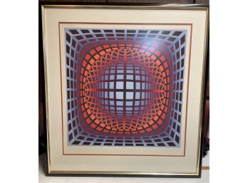 Op Art Serigraph By Victor Vasarely . Pencil Signed Lower Right . Edition 21/50