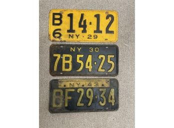 Antique New York License Plates