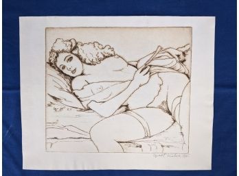 Pencil Signed And Dated Walt Kuhn 1925 Nude Etching