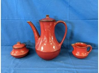 Vintage Mid Century Modern Ernestine Solerno Italy Teas Set, Tea Pot, Creamer, Sugar Bowl