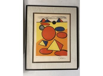Alexander Calder Pencil Signed  Pyramids And  Spheres Artist Proof