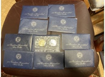 10 Eisenhower Uncirculated Silver Dollars 40 Percent Silver Content.