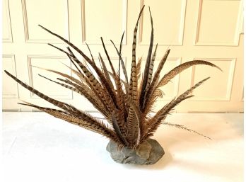 Vintage Pheasant Feather Sculpture