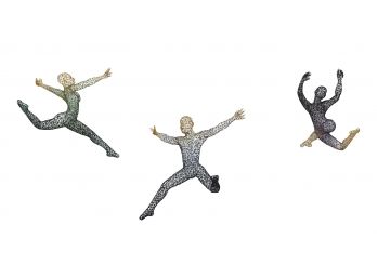 Michael Gard Set Of Three 24' Woven Wire Dancing Figures (RETAIL $5,400)