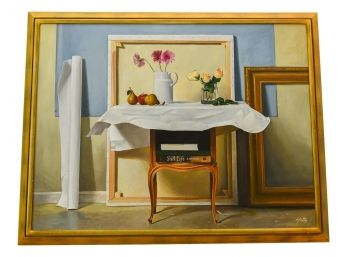 Signed Thomas Stiltz Original Oil On Canvas Titled 'The Artists Set-Up' With COA (RETAIL $5,500)
