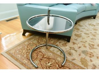 Eileen Gray Modern Adjustable Table In Chrome And Crystal