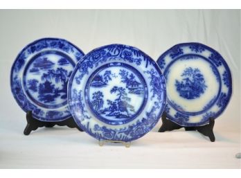 Lot Of Chinese Themed Blue And White Plates