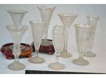 Glass And Crystal Footed Vases