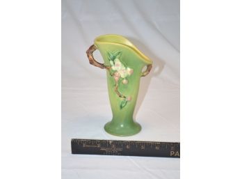 Green Roseville Apple Blossom Vase