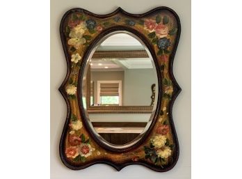 Decorative Shaped Floral Decorated Wall Mirror