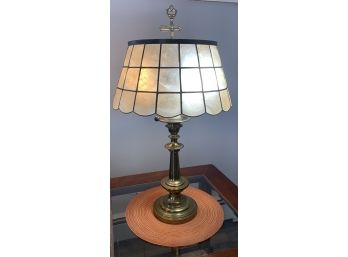 Decorative Table Lamp On A Brass Standard