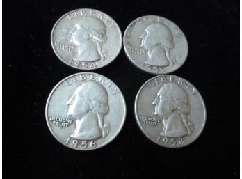 4 U.S. Silver Washington Quarters
