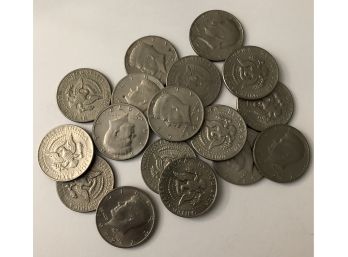 18 Kennedy Half Dollars (Not Silver--various Dates)