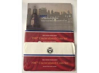 2 1987 And 1 2007 US Mint Uncirculated Coin Sets