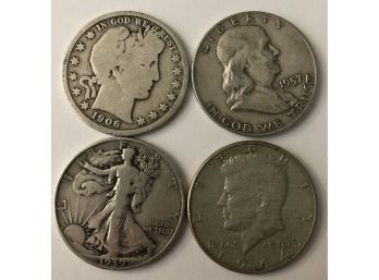 Combo Set Of 4 Half Dollars (See Description For Type Coins And Dates)