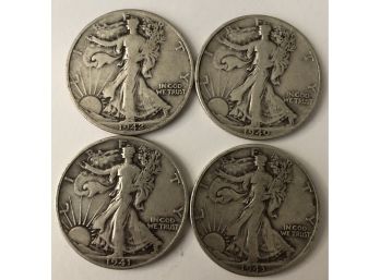 4 Walking Liberty Half Dollars Consecutive Dates 1940, 1941 D, 1942D, 1943 D