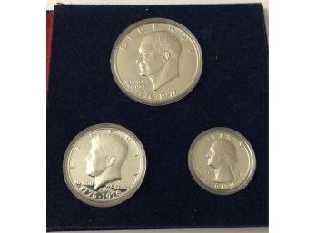 1776-1976 Bicentennial Proof Set (40 Per Cent Silver) UNC (3 Coins)