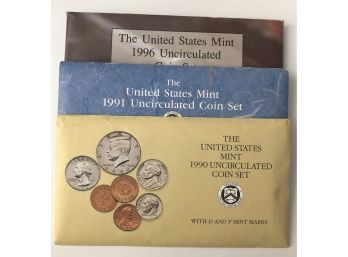 3 US Mint Uncirculated Coin Sets