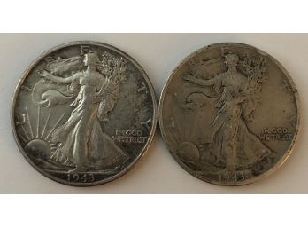 2 Walking Liberty Half Dollars 1943, 1943 D