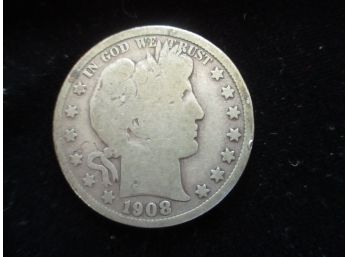U.S. 1908 D Silver Barber Half Dollar