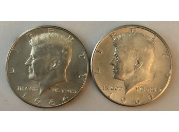 2 1964 Kennedy Half Dollars (Nice Coins)