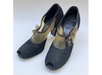 Vintage Pair Of Women's Clevona Shoes (1920s Or 1930s)