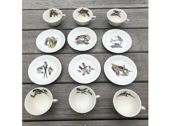 Vintage Alfred Meakin England Birds Of America Teacups And Saucers Set Of 6