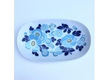 Vintage Hutschenreuther Germany Blue Flower Oval Dish