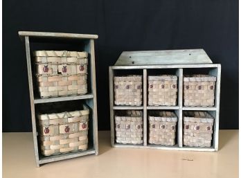 Wooden Country Organizers  With Removable Baskets