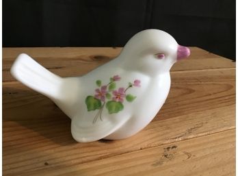 Fenton Bird, Violets In The Snow, Handpainted By Freda H