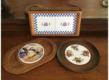 Tiled Wooden Serving  Boards, One From Woodbury Woodware, VT