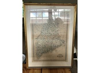 Historic Framed Print Of Maine 1866, Published By AJ Johnson, NY 22 X 29