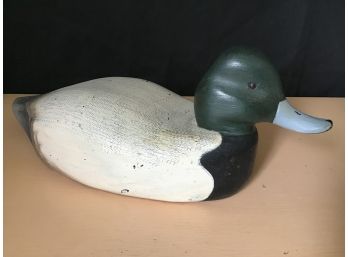 Duck Decoy #5, Wooden Wildlife, Signed By Crafter