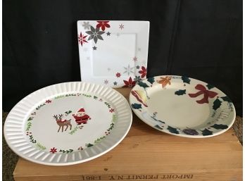Christmas Platters, Set Of 3