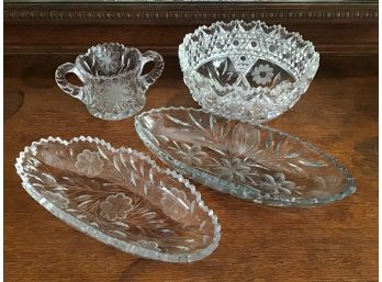 Beautiful Antique Lead Crystal Serving Pieces