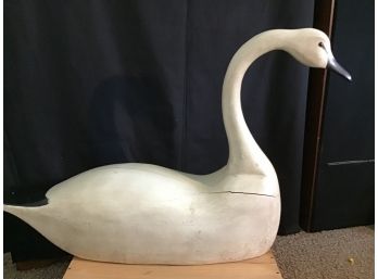 Large Wooden Decoy Swan 36x 22