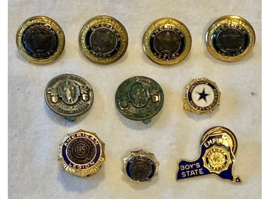 Lot Of American Legion Pins And Buttons