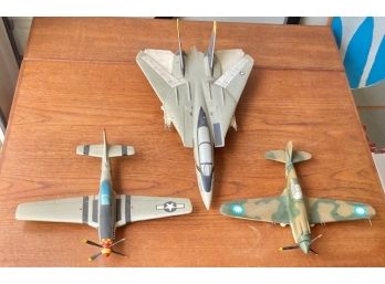 Lot Of Three Vintage Grumman Fighter Airplane Jets F14a Tomcat Models
