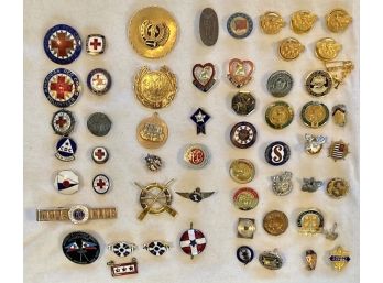 Large Lot Of Antique And Vintage Lapel Pins, Fraternal Groups And Other Pins.
