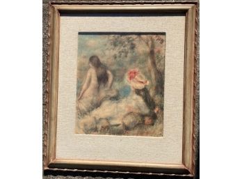 Rare Pierre-Auguste Renoir Large Lithograph With Blind Stamp And Collection Stamp