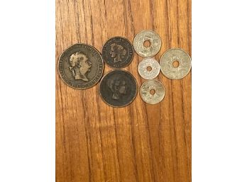 Lot Of Antique And Vintage French Coins