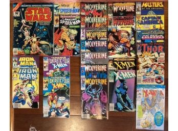 Lot Of Comic Books, Spiderman, Iron Man, Wolverine, Star Wars #1 Etc