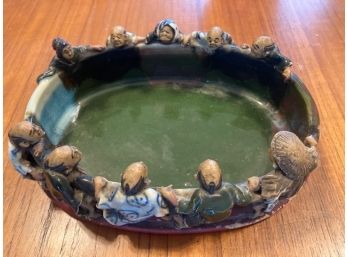 Antique Asian Chinese Bowl With Figures