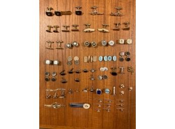 Exceptional Large Lot Of Antique And Vintage Of Mens Accessories Cufflinks, Tie Clips, Tie Tacks, Etc.
