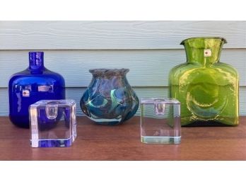 Lot Of Vintage MCM Blenko, Eickholt, Kosta Boda Warff Glass.
