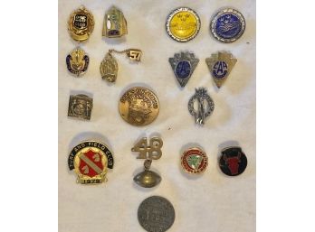 Lot Of Vintage And Antique Sports Pins Bowling, Archery, Swimming, Etc.